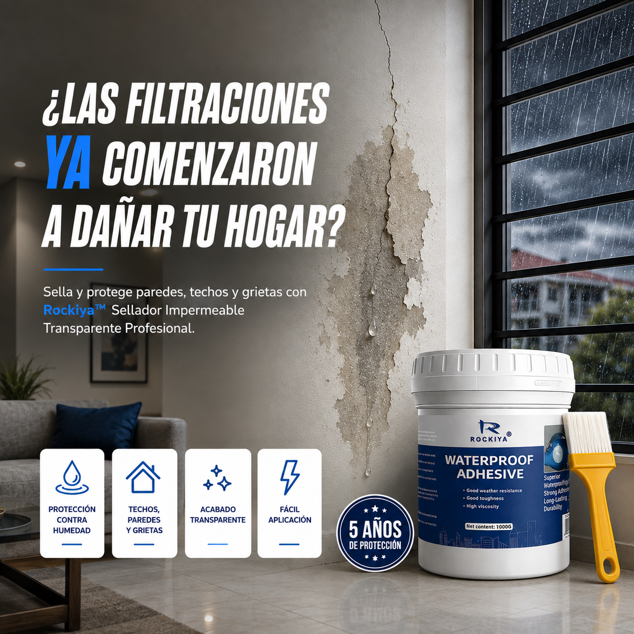 Rockiya™ | Sellador Impermeable Transparente Profesional 1000gr