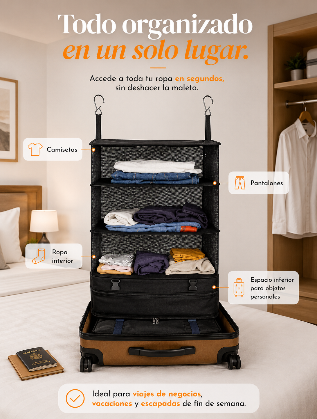 InstaCloset™ | Organizador de Equipaje Portátil